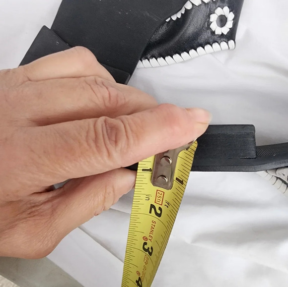 Bass Deco style whipstitched sandals 10 - Picture 5 of 6